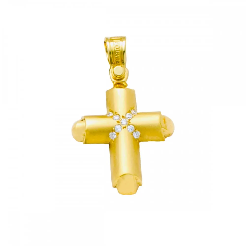 18K Χρυσός Σταυρός με Διαμάντια S844BRT