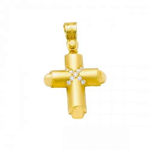 18K Χρυσός Σταυρός με Διαμάντια S844BRT