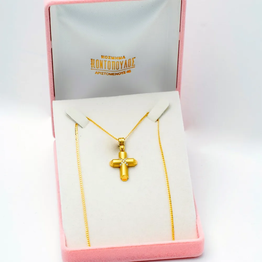 18K Χρυσός Σταυρός με Διαμάντια S844BRT