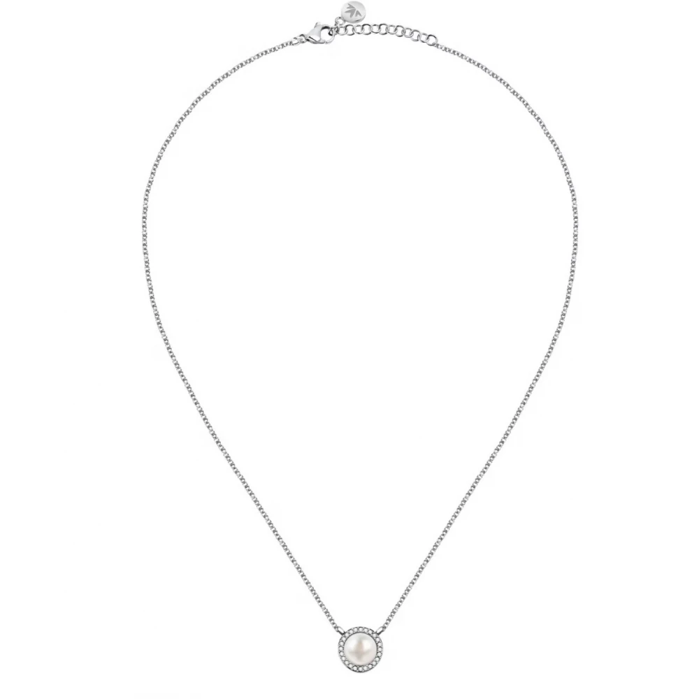 MORELLATO Κολιέ από Ασήμι 925, με Πέρλα και Λευκά Ζιργκόν SAER49