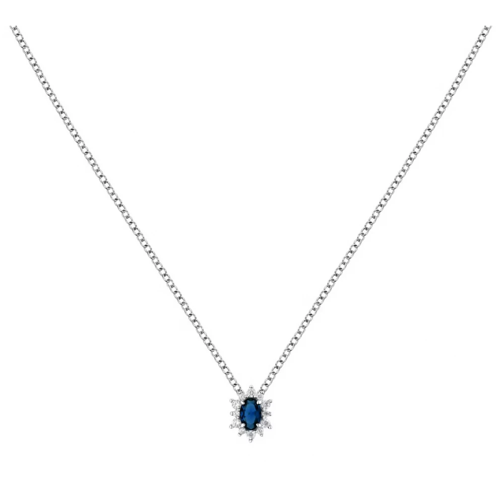 MORELLATO Κολιέ από Ασήμι 925, με Λευκά και Μπλέ Ζιργκόν SAIW150