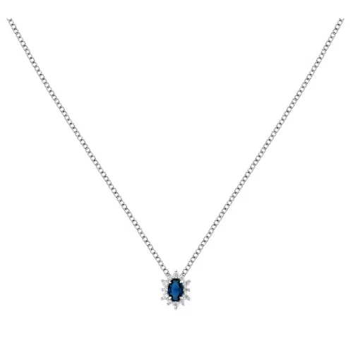 MORELLATO Κολιέ από Ασήμι 925, με Λευκά και Μπλέ Ζιργκόν SAIW150