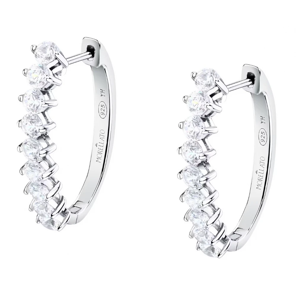 MORELLATO Σκουλαρίκια Κρίκοι 925 Ασήμι Με Λευκά Ζιργκόν SAIW265