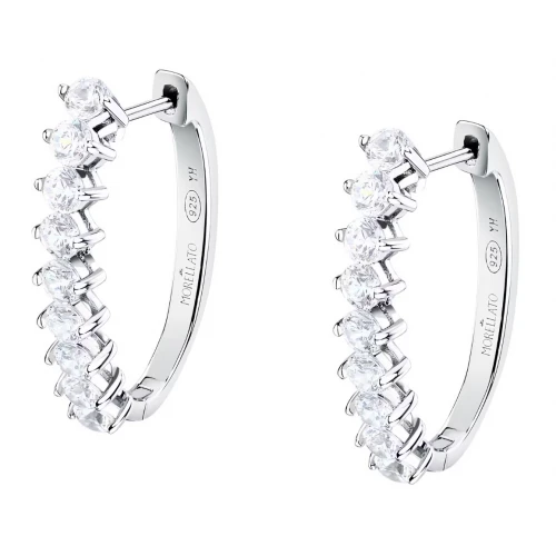 MORELLATO Σκουλαρίκια Κρίκοι 925 Ασήμι Με Λευκά Ζιργκόν SAIW265