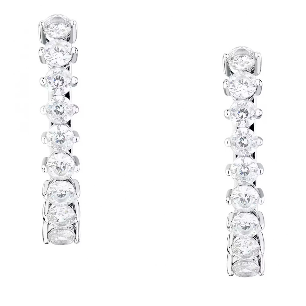 MORELLATO Σκουλαρίκια Κρίκοι 925 Ασήμι Με Λευκά Ζιργκόν SAIW265