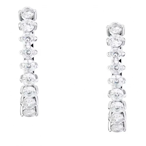 MORELLATO Σκουλαρίκια Κρίκοι 925 Ασήμι Με Λευκά Ζιργκόν SAIW265