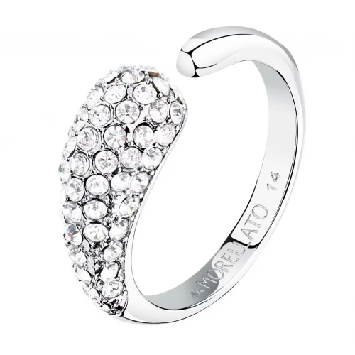 MORELLATO Δαχτυλίδι από Ανοξείδωτο Ατσάλι με Λευκά ζιργκόν SAYP14.14