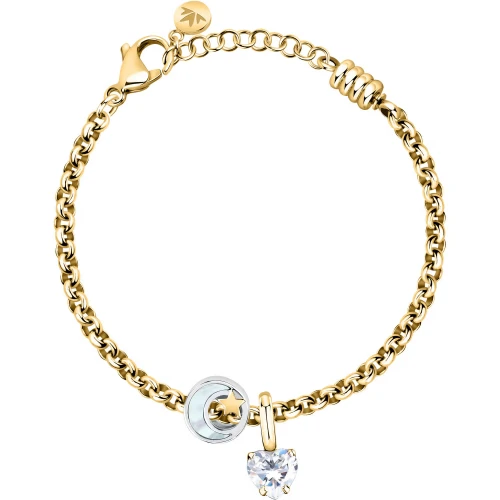 MORELLATO Βραχιόλι από Επιχρυσωμένο Ανοξείδωτο Ατσάλι με Κρίκους και "Φεγγάρι" SCZ1377