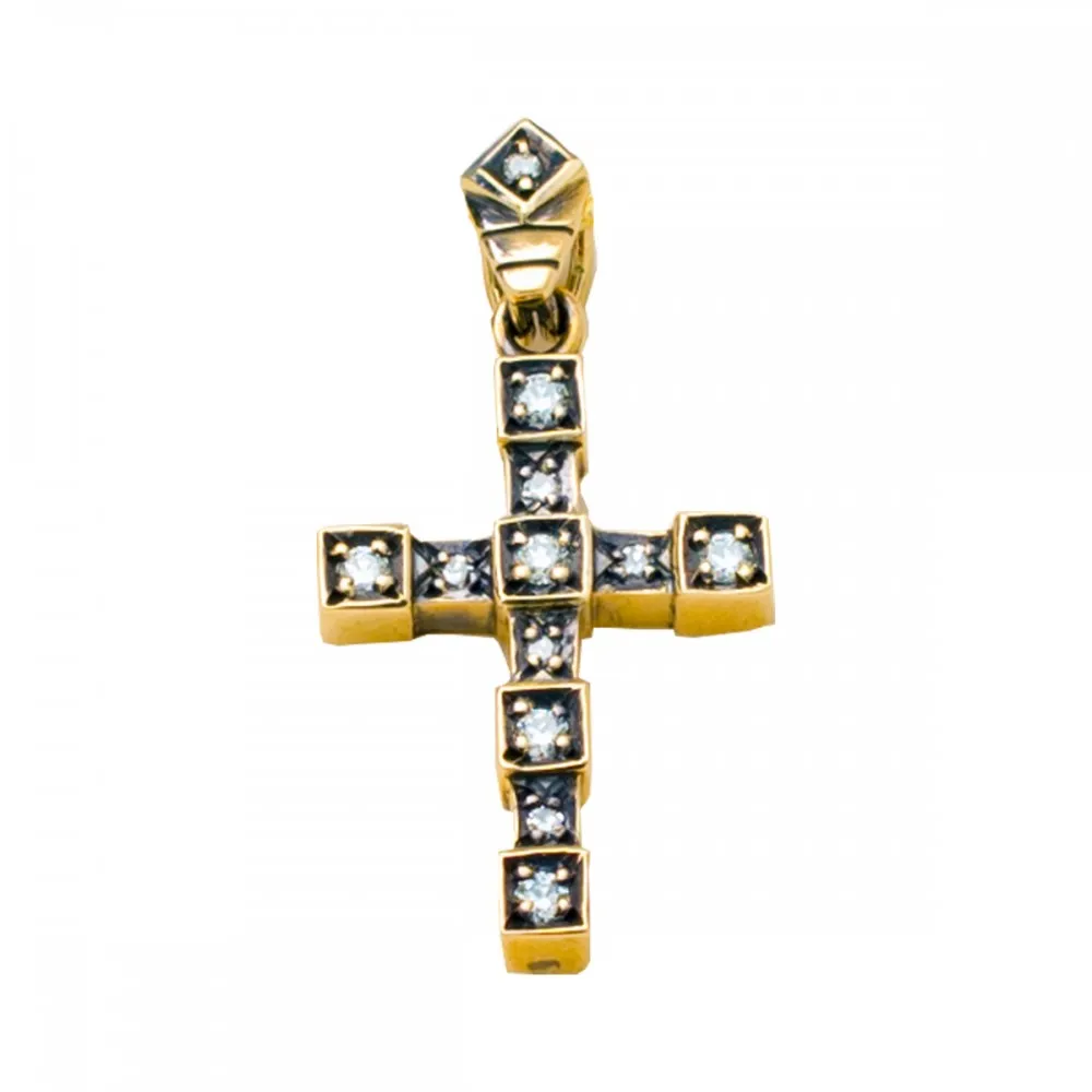 18K Χρυσός Σταυρός με Διαμάντια SD18VS1