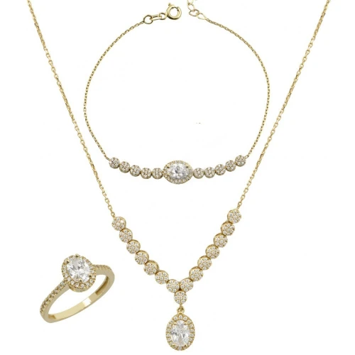 9K Χρυσό Bραχιόλι Ροζέτα με Ζιργκόν BR3004