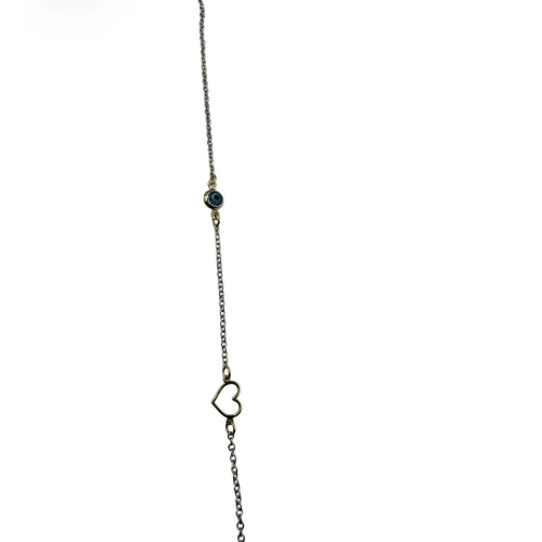 Βραχιόλι από Ασήμι 925 και Χρυσό με "Καρδιά και Ματάκι" SIG104-25