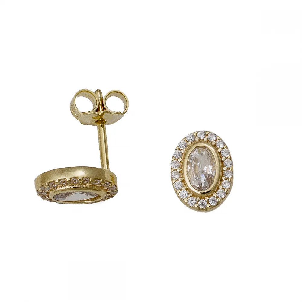 14K Χρυσά Σκουλαρίκια με Ζιργκόν SK178VR