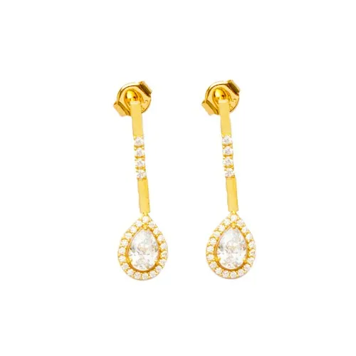 14K Χρυσά Σκουλαρίκια Με Ζιργκόν SK2233L