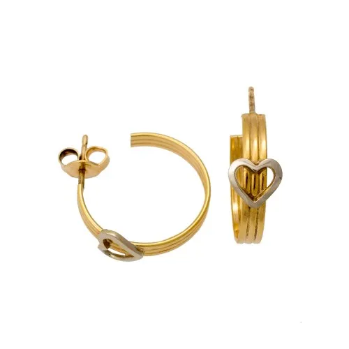 14K Χρυσά Σκουλαρίκια Κρίκοι "Καρδιά" SK426KN