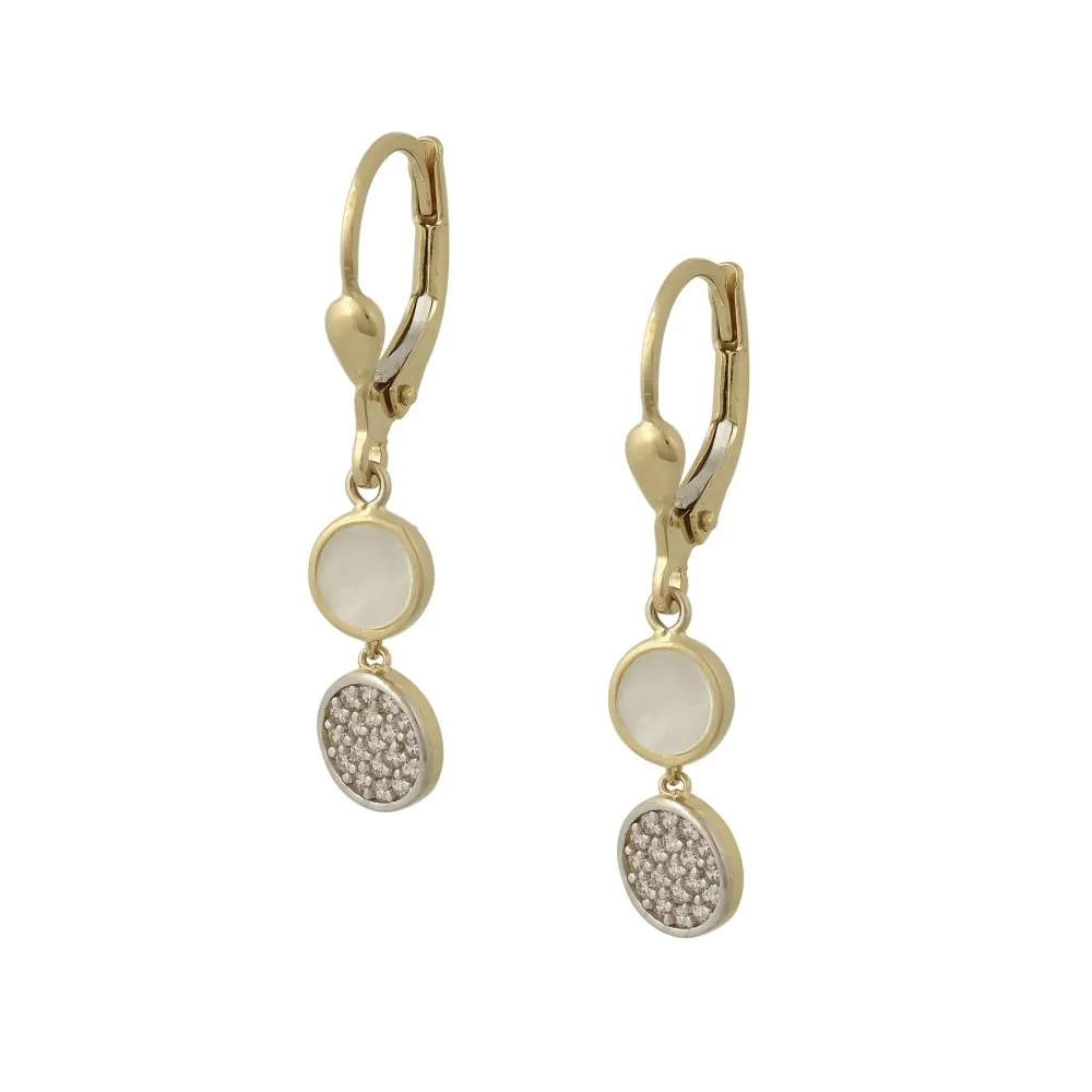 14Κ Χρυσά Σκουλαρίκια με Φίλντισι & Ζιργκόν SK6143-O