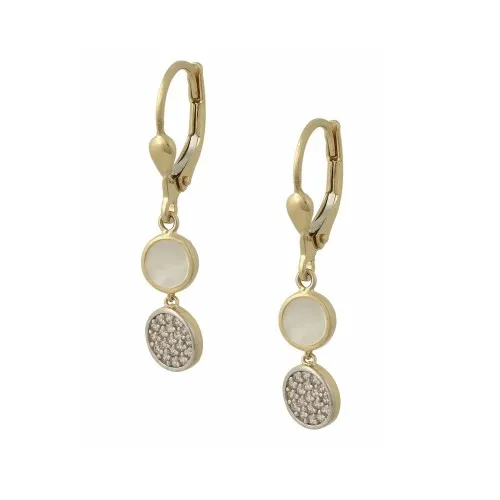 14Κ Χρυσά Σκουλαρίκια με Φίλντισι & Ζιργκόν SK6143-O