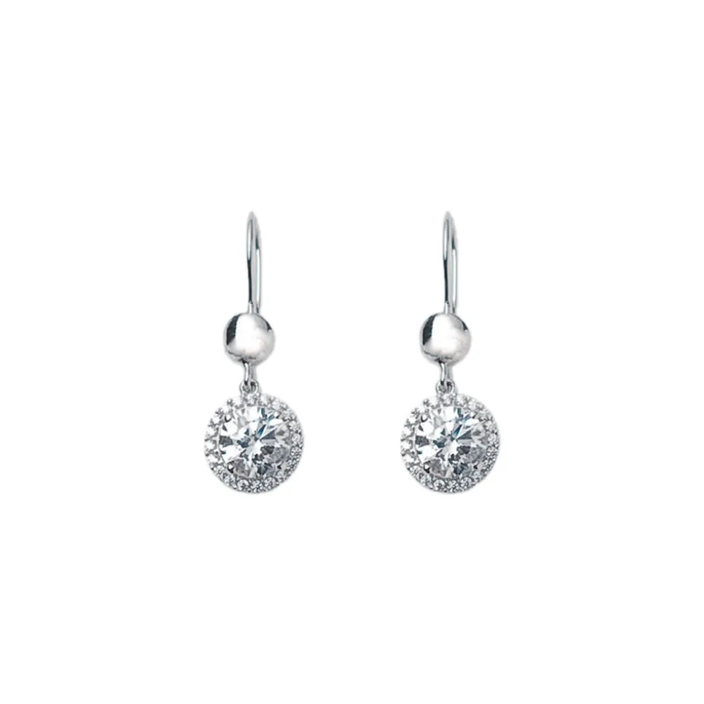 14K Λευκόχρυσα Σκουλαρίκια με Ζιργκόν SKZ9802