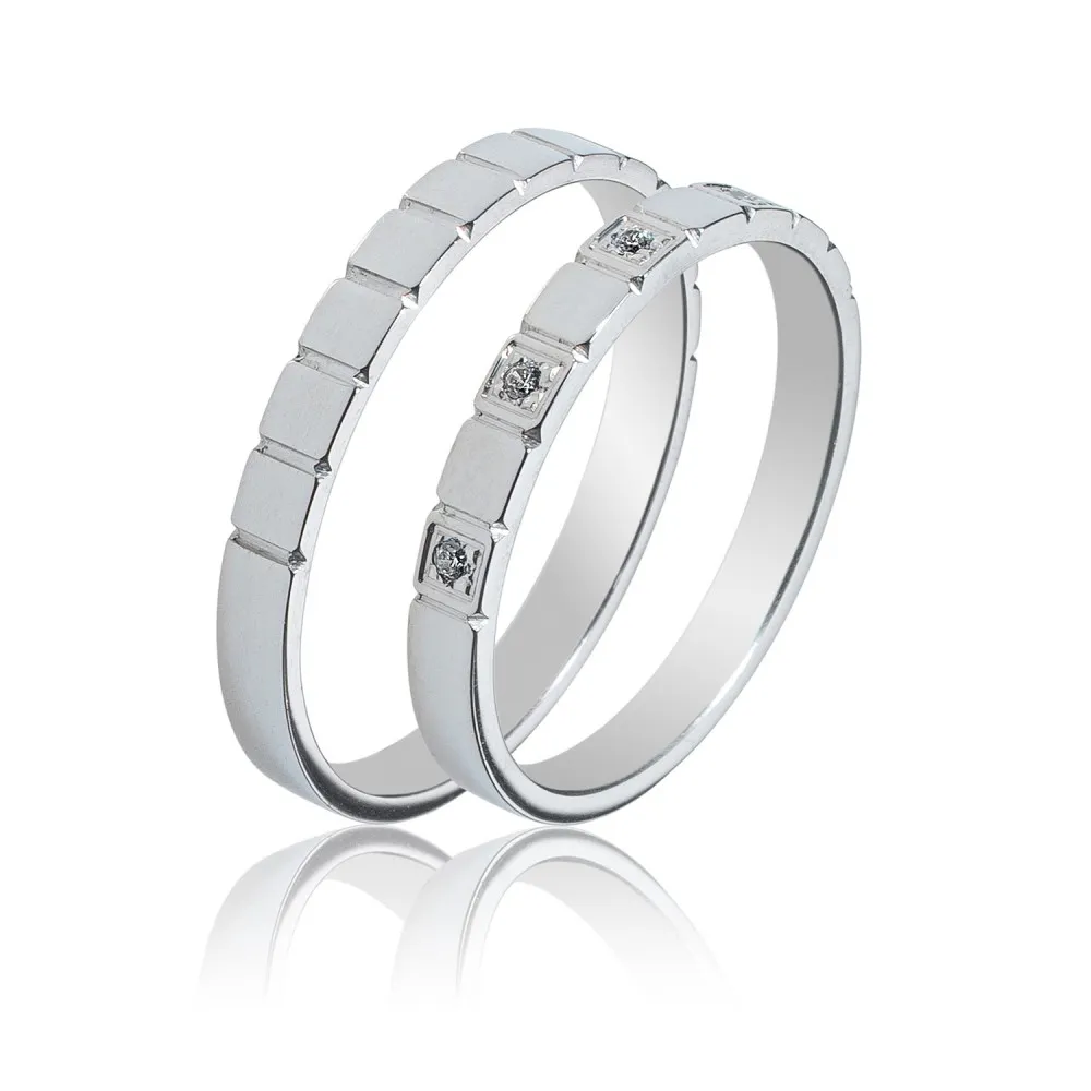 MASCHIO FEMMINA Sottile Λευκόχρυσες Σετ Βέρες 9K - 14K - 18K SL78