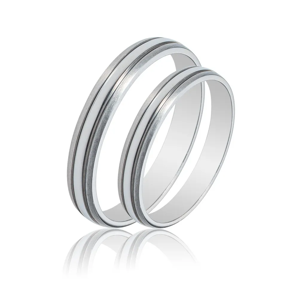 MASCHIO FEMMINA Sottile Λευκόχρυσες Σετ Βέρες 9K - 14K - 18K SL81