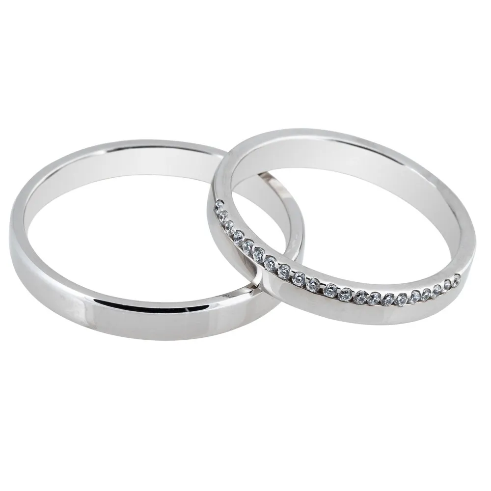 MASCHIO FEMMINA Sottile Λευκόχρυσες Σετ Βέρες 9K - 14K - 18K SL86