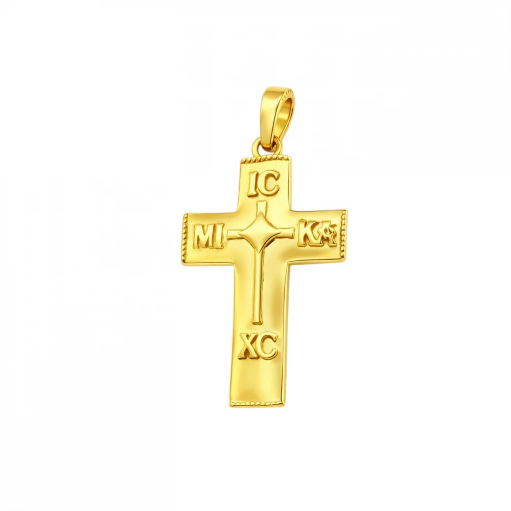 14K Χρυσός Σταυρός Δύο Όψεων με Πολύχρωμα Ζιργκόν SS10871VR