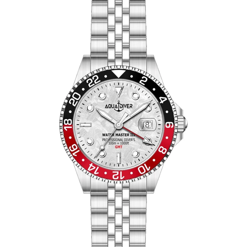 AQUADIVER Water Master III GMT Διπλής ώρας με Μπρασελέ από Ανοξείδωτο Ατσάλι SS23156G23