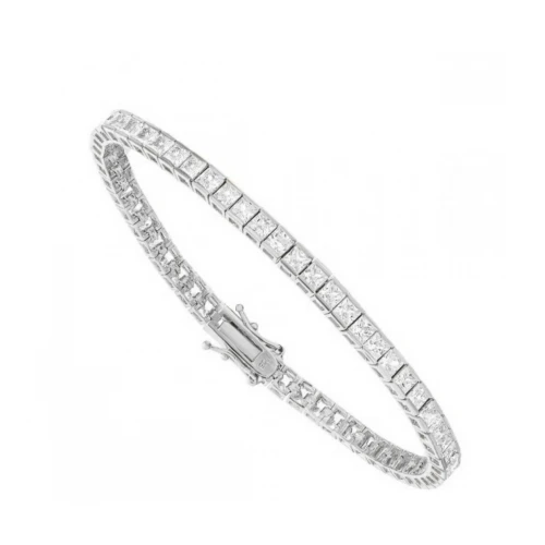 925 Ασήμι Βραχιόλι Ριβιέρα με Λευκά Ζιργκόν SSBR73691CCS