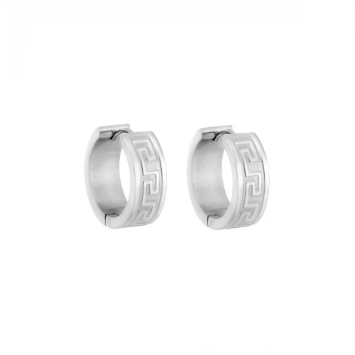 SENZA Σκουλαρίκια Ατσάλινα με Μαίανδρο SSD5022SR