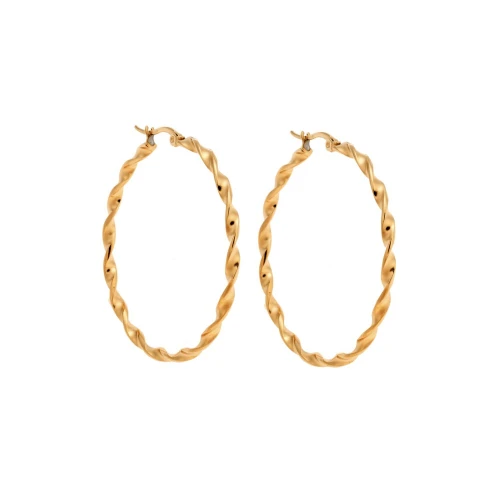 Σκουλαρίκια Κρίκοι SENZA Επιχρυσωμένα Ατσάλινα SSD5167GD