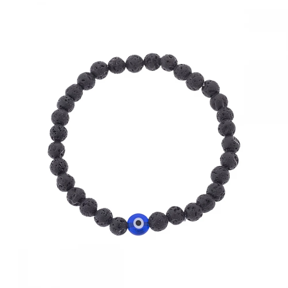 Senza Βραχιόλι με Πέτρες Λάβας και "Ματάκι" SSD5545