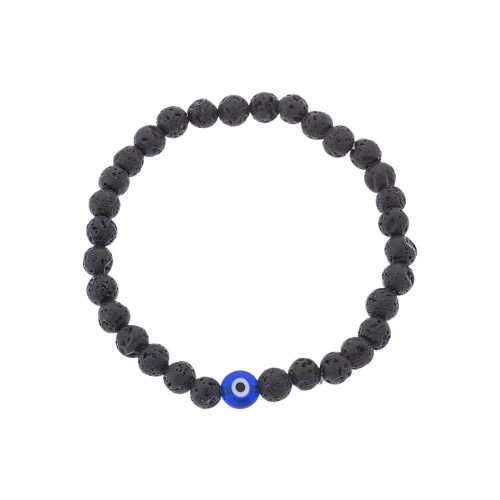 Senza Βραχιόλι με Πέτρες Λάβας και "Ματάκι" SSD5545