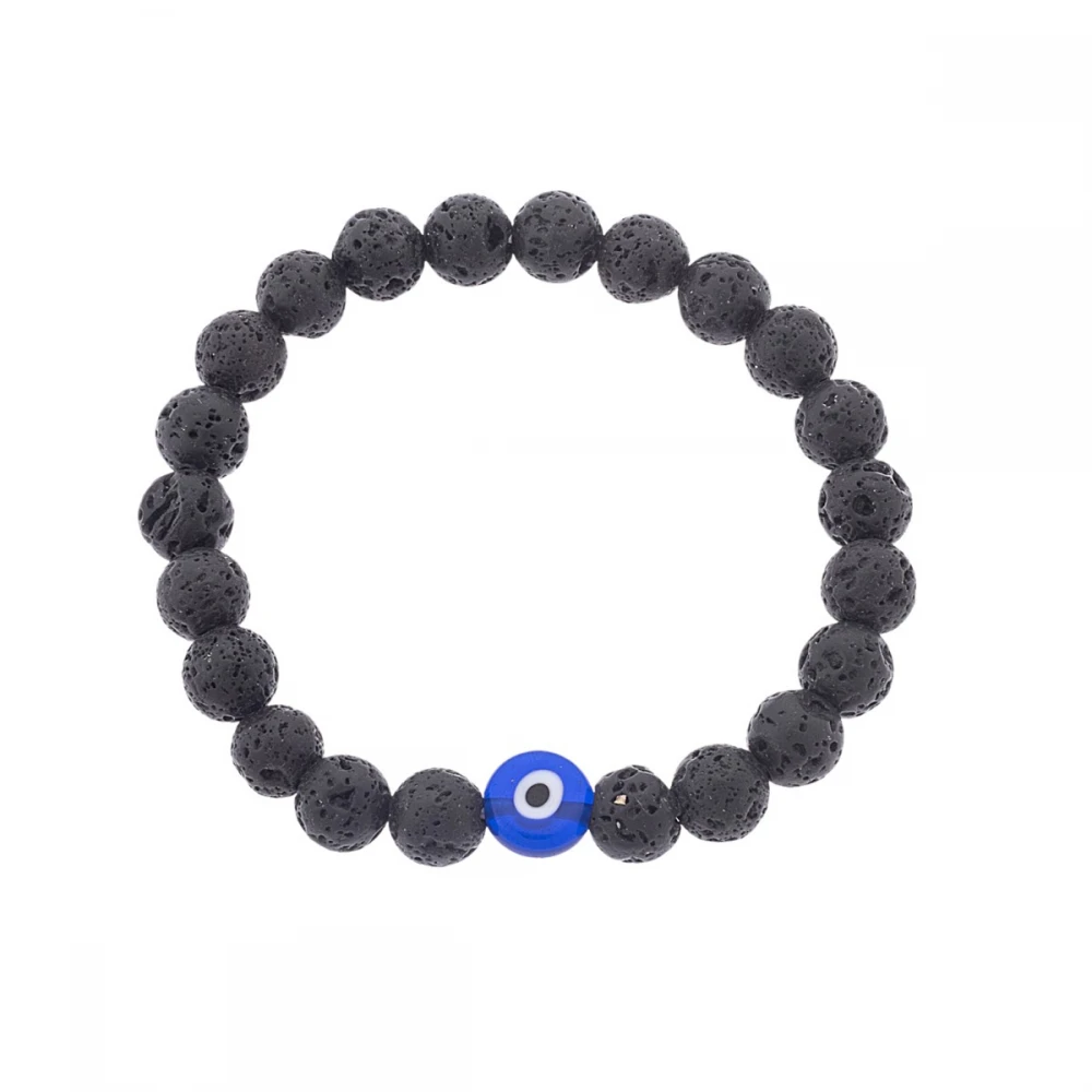 Senza Βραχιόλι με Πέτρες Λάβας και "Ματάκι" SSD5546