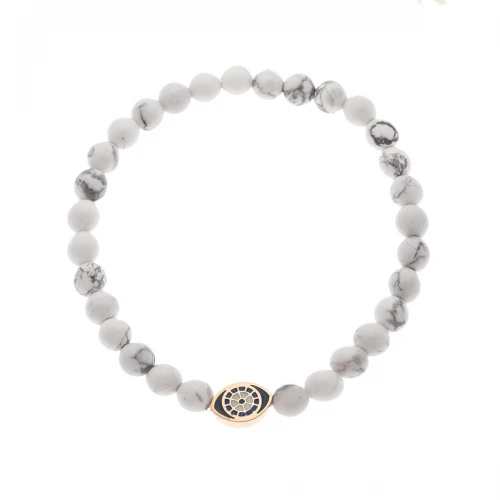 Senza Βραχιόλι με Πέτρες Χαολίτη και Επίχρυσο Μάτι SSD5548-1GWH