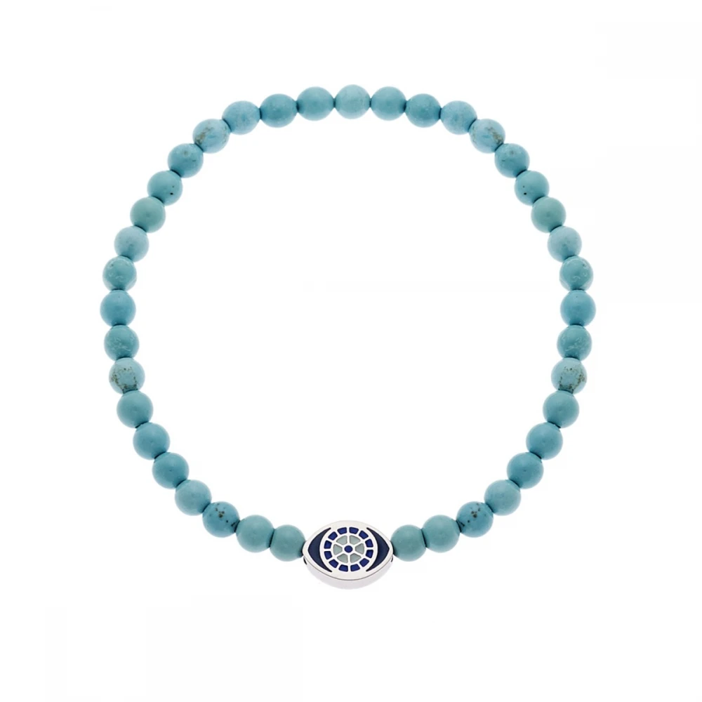 Senza Βραχιόλι με Τιρκουάζ και Ασημί Ματάκι SSD5548STQ