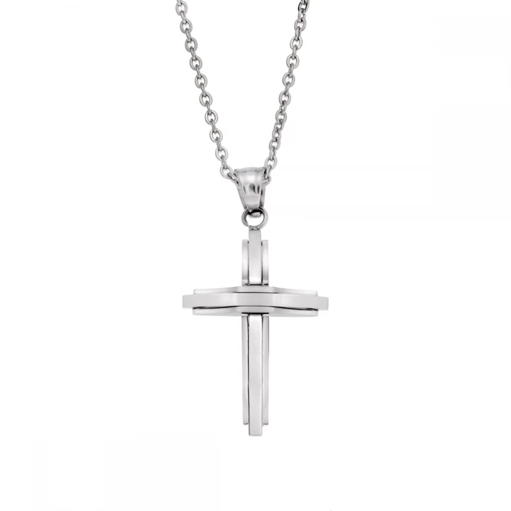 Senza, Ατσάλινος Σταυρός σε Ασημί Χρώμα SSD5629SR