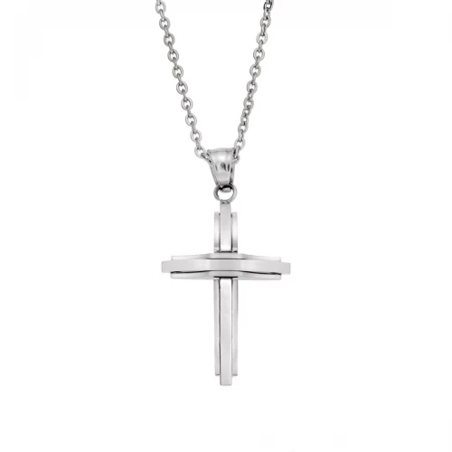 Senza, Ατσάλινος Σταυρός σε Ασημί Χρώμα SSD5629SR