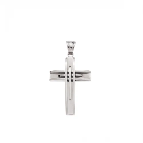 Senza, Ατσάλινος Σταυρός σε Ασημί Χρώμα SSD5633SR