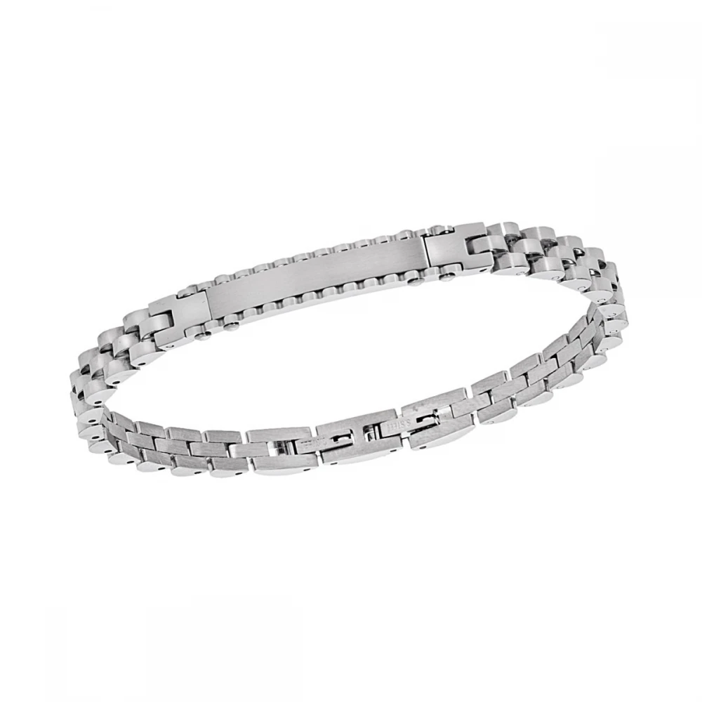 SENZA Ανδρική Ταυτότητα από Ανοξείδωτο Ατσάλι σε Ασημί Χρώμα SSD5960SR