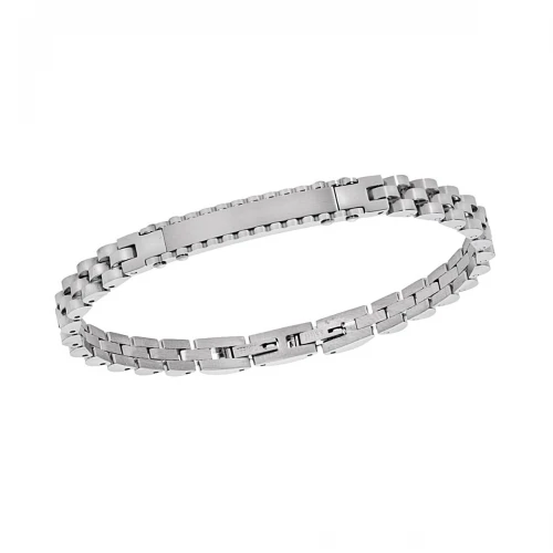 SENZA Ανδρική Ταυτότητα από Ανοξείδωτο Ατσάλι σε Ασημί Χρώμα SSD5960SR