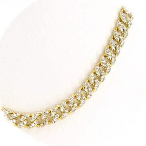 925 Ασήμι Επιχρυσωμένο Κολιέ με Λευκά και Ζιργκόν SSNC73208CCS