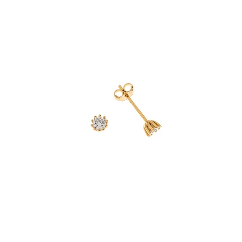 Σκουλαρίκια Senza επιχρυσωμένο ασήμι 925, με λευκά ζιργκόν SSR1656-1GD