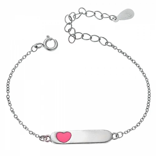SENZA Βραχιόλι Ταυτότητα από Ασήμι 925 με "Καρδιά" SSR1694