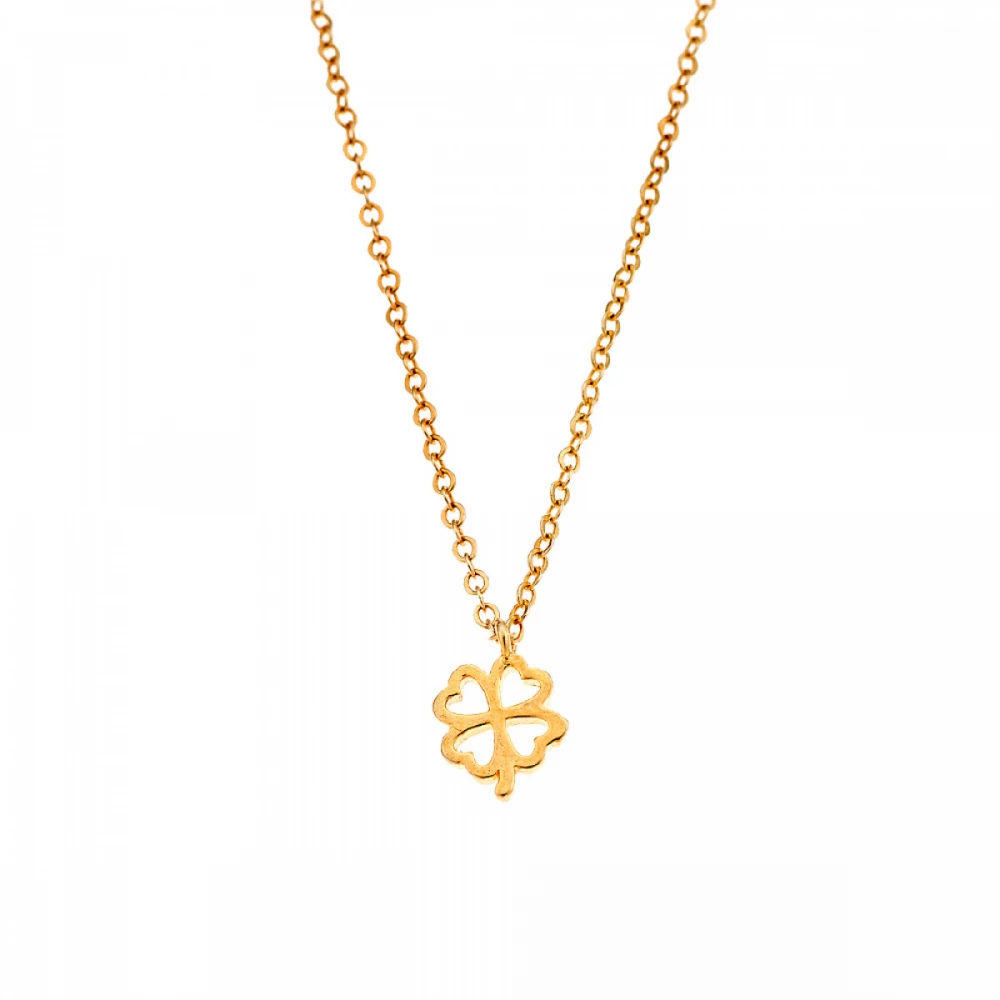 Κολιέ Senza Silver 925 Επιχρυσωμένο, τετράφυλλο τριφύλλι SSR2397GD