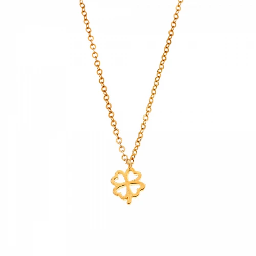 Κολιέ Senza Silver 925 Επιχρυσωμένο, τετράφυλλο τριφύλλι SSR2397GD