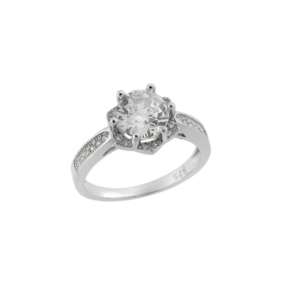 925 Ασήμι Δαχτυλίδι Μονόπετρο με Ζιργκόν SSR2547