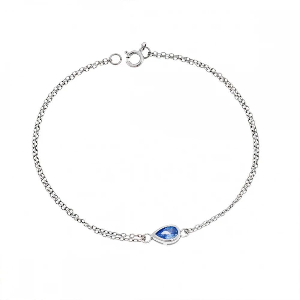 Senza Βραχιόλι Ασήμι 925, δάκρυ με aquamarine ζιργκόν SSR2795-4SR