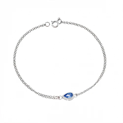 Senza Βραχιόλι Ασήμι 925, δάκρυ με aquamarine ζιργκόν SSR2795-4SR