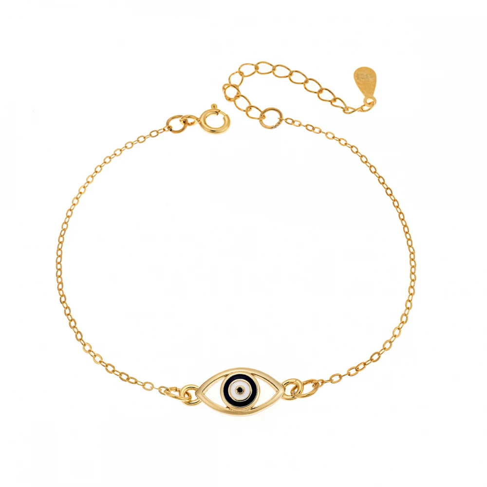 Βραχιόλι Senza Silver 925, επιχρυσωμένo με "Ματάκι", SSR2801GD