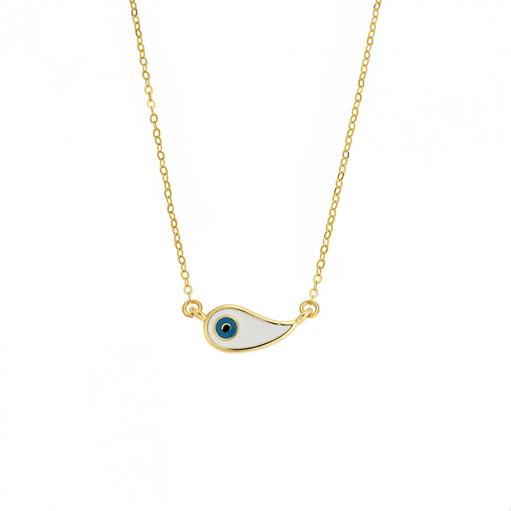 Κολιέ Senza Silver 925, επιχρυσωμένο Ματάκι λαχούρι με σμάλτο SSR2837GD