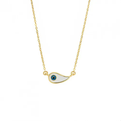Κολιέ Senza Silver 925, επιχρυσωμένο Ματάκι λαχούρι με σμάλτο SSR2837GD